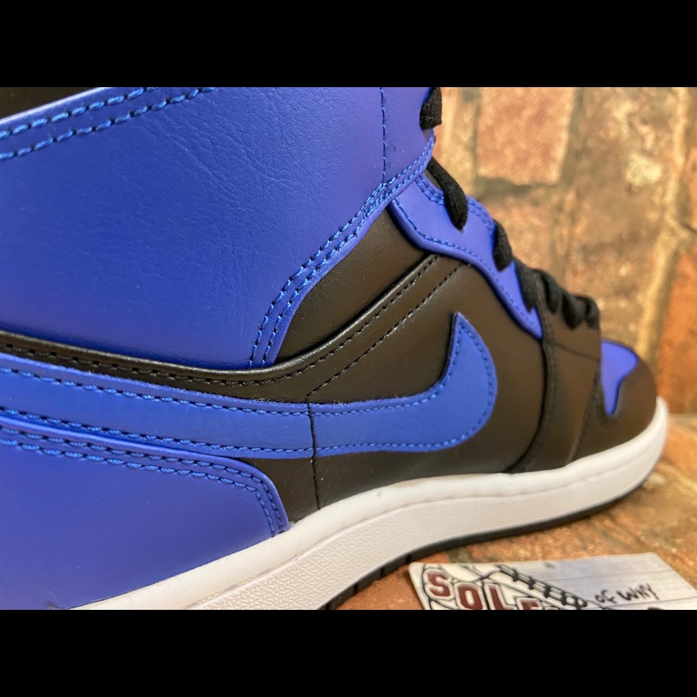NEW Nike Air Jordan 1 Retro Mid Royal Blue Black - Picture 10 of 11